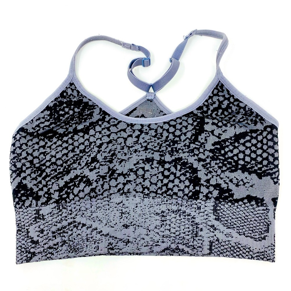 Women’s Gray and Black Snake Print Sports Bra Size Small
